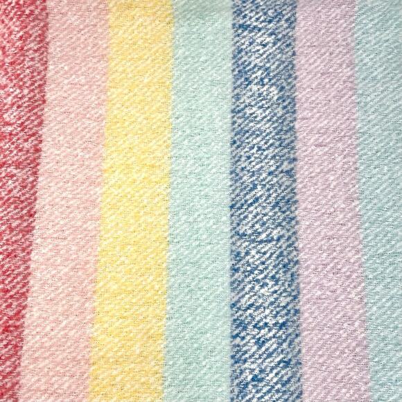 Renne's NYC Women's Soft Plush Scarf in Pastel Rainbow Rectangle Scarf w/ Fringe - Picture 9 of 10